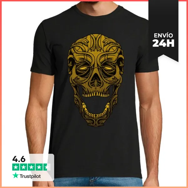 Camiseta Hombre Clásica Talla De Calavera LaTostadora