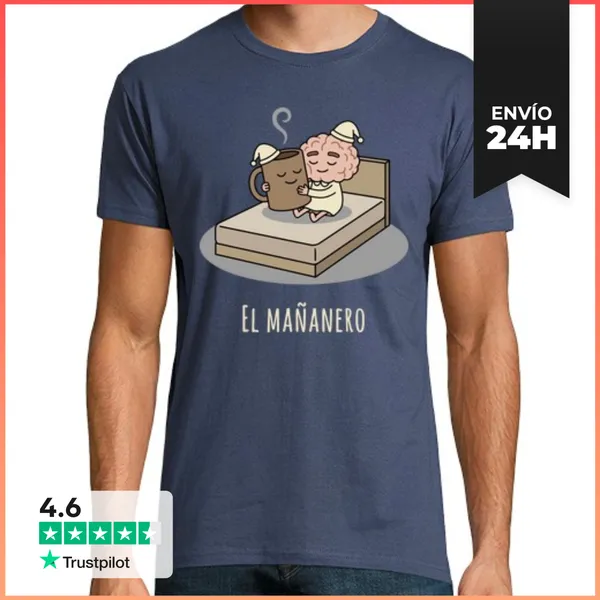 Camiseta Hombre Clásica El Mañanero Camiseta Divertida Café
