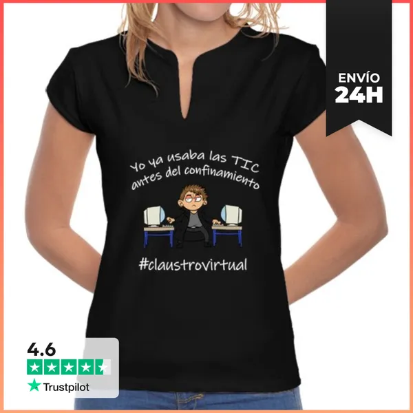 Camiseta Mujer Cuello Mao TIC Blanco LaTostadora