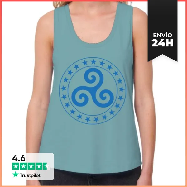 Camiseta Mujer Sin Mangas, Loose Fit Bretaña / Bretaña / Breizh /