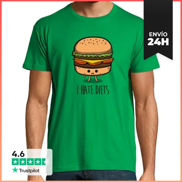 Camiseta Hombre Clásica I Hate Diets LaTostadora