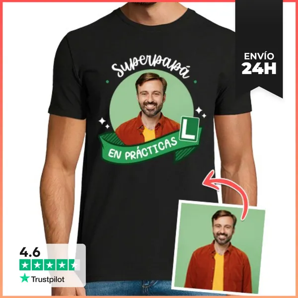 Camiseta Hombre Clásica Camiseta Superpapá En Practicas Foto