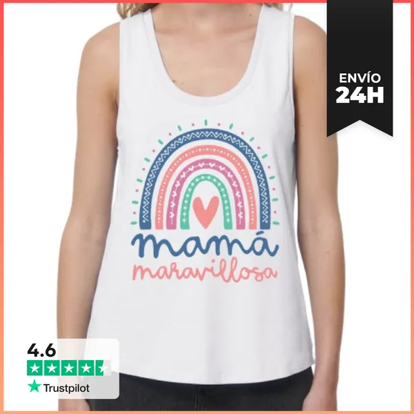 Camiseta Mujer Sin Mangas, Loose Fit Mamá Maravillosa LaTostadora