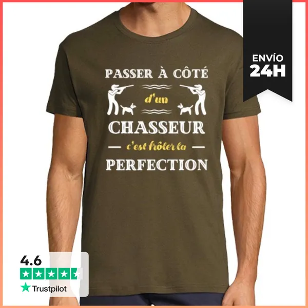 Camiseta Hombre Clásica Cazador Perfección Humor Caza LaTostadora