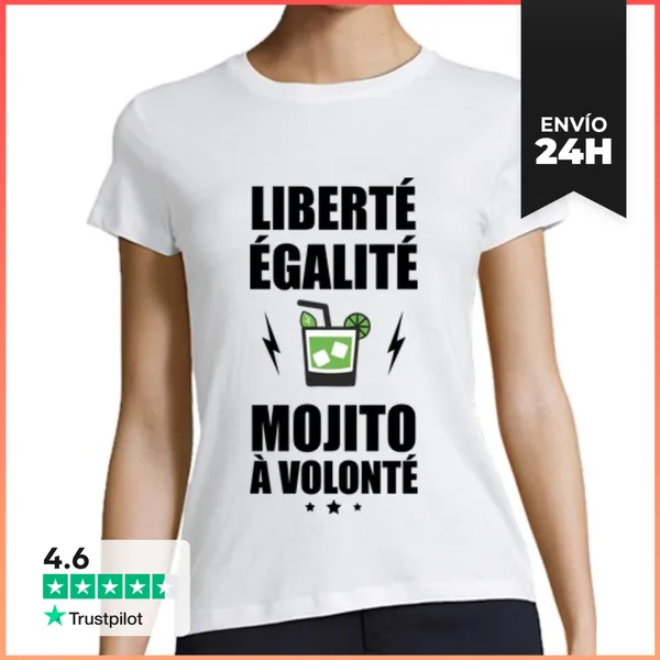 Camiseta Mujer Clásica Libertad Igualdad Mitad A Voluntad