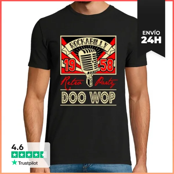 Camiseta Hombre Clásica Camiseta Vintage Doo Wop Music 1958