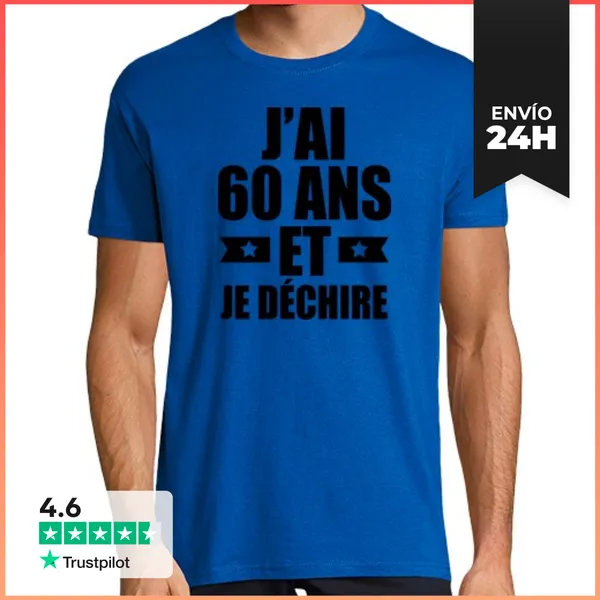 Camiseta Hombre Clásica Tengo 60 Años Y Me Desgarro LaTostadora