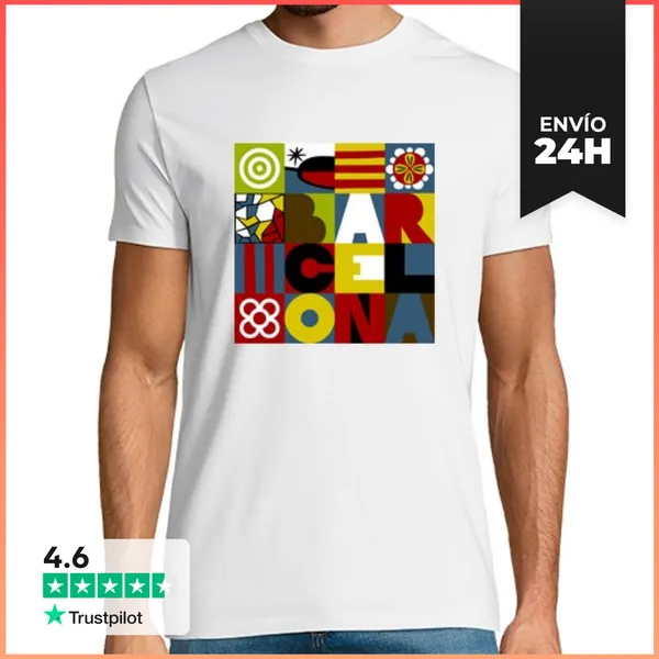Camiseta Hombre Clásica Barcelona Souvenir LaTostadora