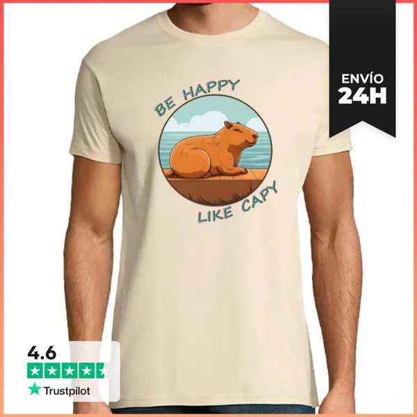 Camiseta Hombre Clásica Feliz Como Un Carpincho LaTostadora