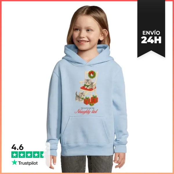 Sudadera Para Niños Con Capucha TOO CUTE FOR THE NAUGHTY LIST
