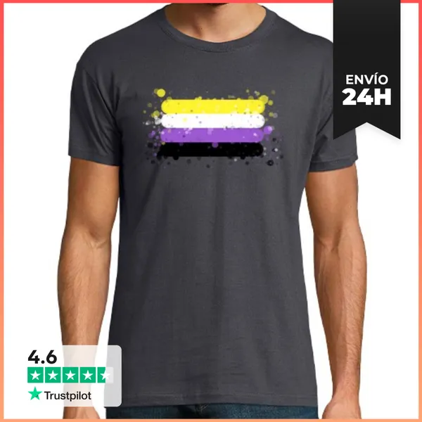 Camiseta Hombre Clásica Bandera No Binaria LaTostadora