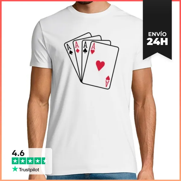 Camiseta Hombre Clásica As Del Póker Juegos De Azar LaTostadora