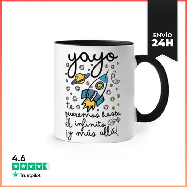 Taza De Colores Yayo Te Queremos Hasta El Infinito Y... Regalos