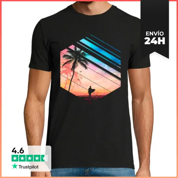 Camiseta Hombre Clásica Paraíso Para Los Surfistas LaTostadora
