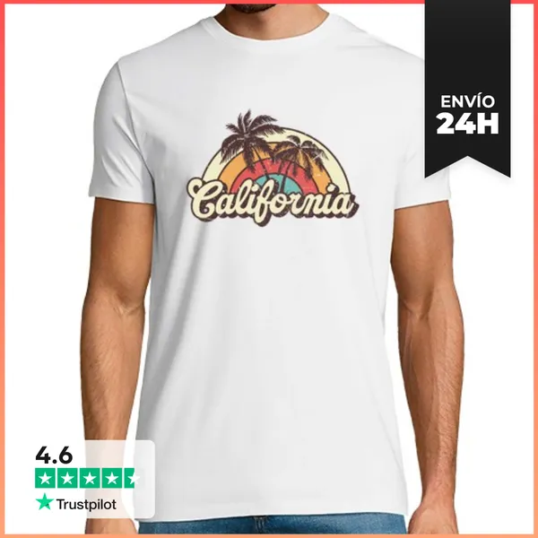 Camiseta Hombre Clásica Ciudad De La Playa De California
