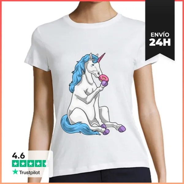 Camiseta Mujer Clásica Donut De Unicornio LaTostadora