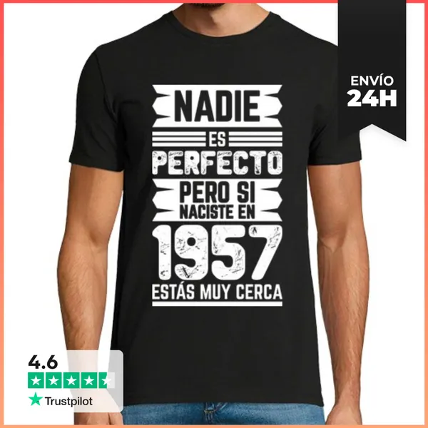 Camiseta Hombre Clásica 1957, Nadie Es Perfecto, 68 Años