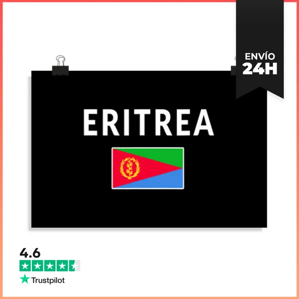 Póster Horizontal Camiseta Eritreana Bandera Souvenir Regalo