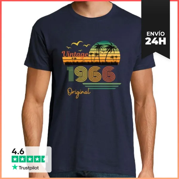 Camiseta Hombre Clásica Vendimia 1966 Original LaTostadora
