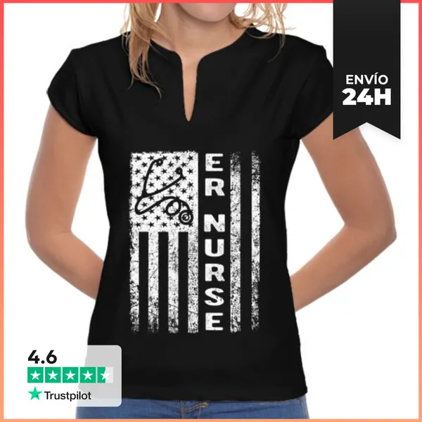 Camiseta Mujer Cuello Mao Enfermera De Sala De Emergencias