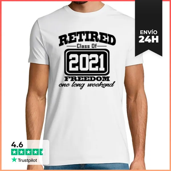 Camiseta Hombre Clásica Jubilado Clase De 2021 Libertad Largo