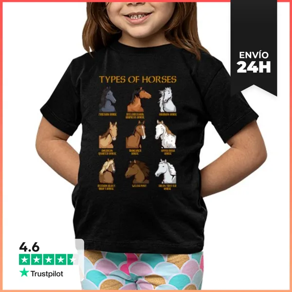 Camiseta Clásica Para Niños Tipos De Caballos Amantes Del Caballo
