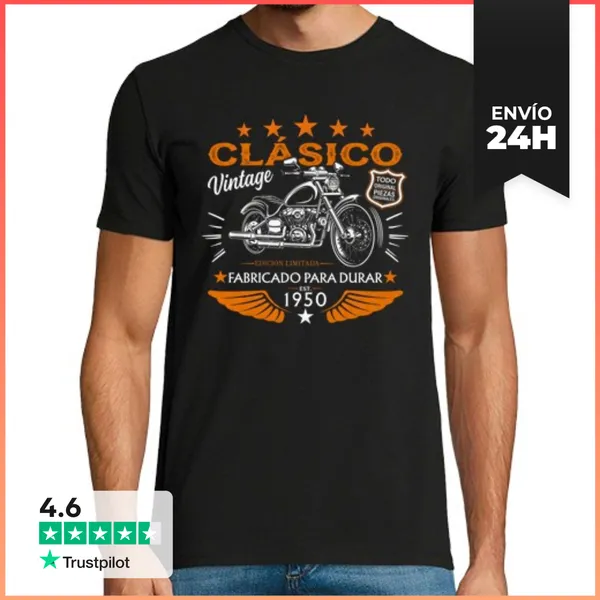 Camiseta Hombre Clásica Clásico Fabricado Para Durar 1950 Regalo