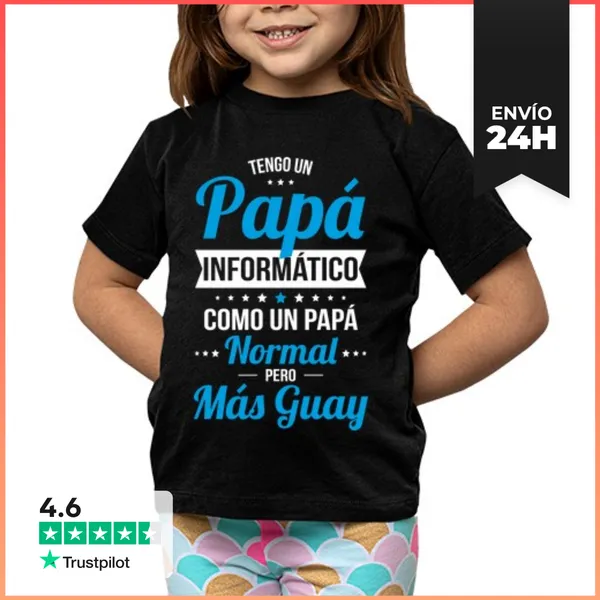 Camiseta Clásica Para Niños Tengo Un Papá Informático Más Guay