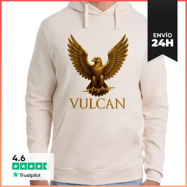 Sudadera Unisex Con Capucha Vulcan Águila Dorada Poder Fuerza