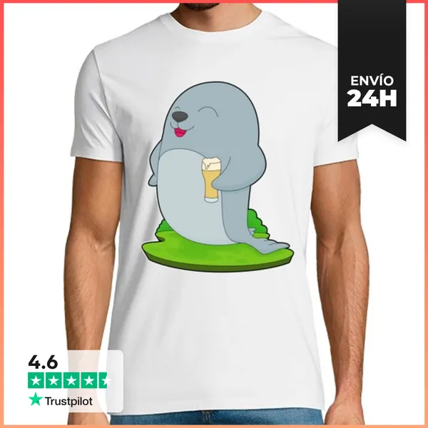 Camiseta Hombre Clásica Cerveza De Foca LaTostadora