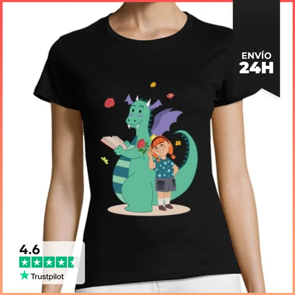 Camiseta Mujer Clásica Un Libro Y Una Rosa LaTostadora