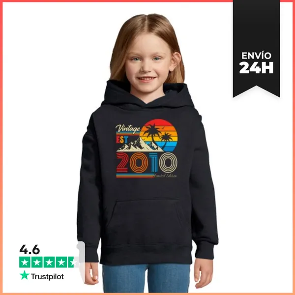 Sudadera Para Niños Con Capucha Vintage 2010 Estilo Retro