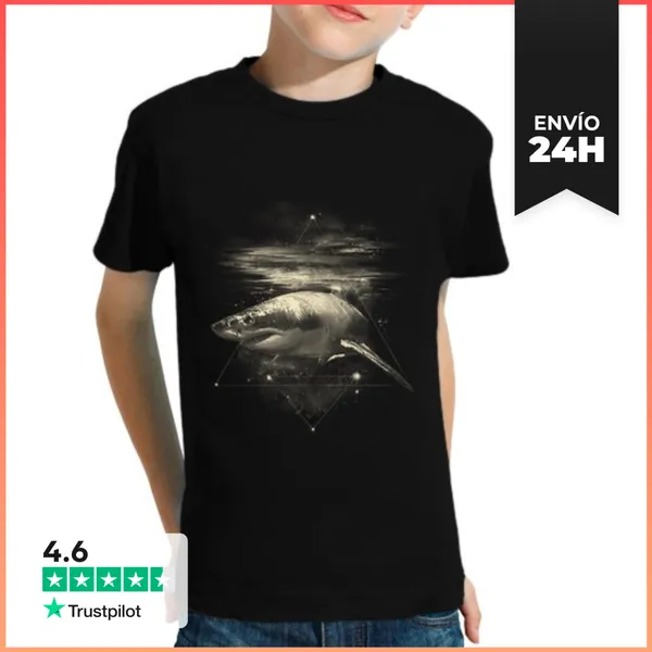 Camiseta Clásica Para Niños Shark In Space LaTostadora