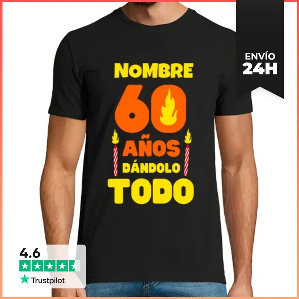 Camiseta Hombre Clásica 60 Años Dándolo Todo LaTostadora