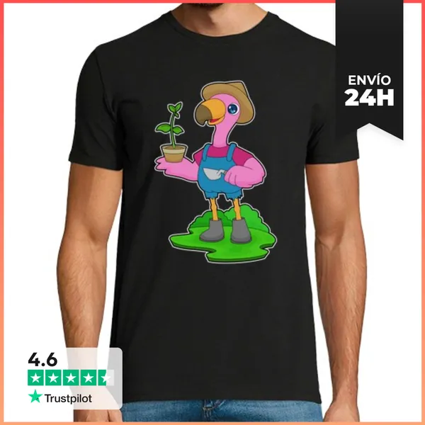 Camiseta Hombre Clásica Planta De Agricultor Flamenco LaTostadora