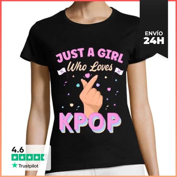 Camiseta Mujer Clásica Solo Una Chica Que Ama El K Pop Coreano