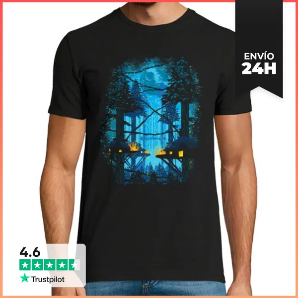 Camiseta Hombre Clásica Aldea Ewok LaTostadora