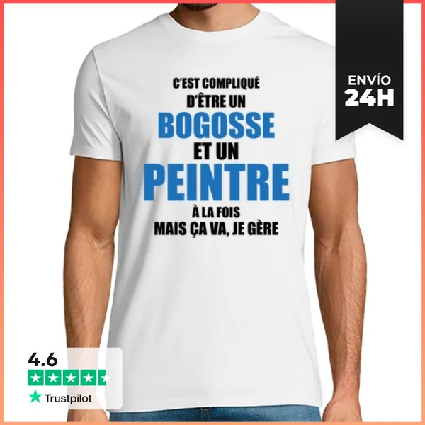 Camiseta Hombre Clásica Complicado Ser Falso Y Pintor LaTostadora