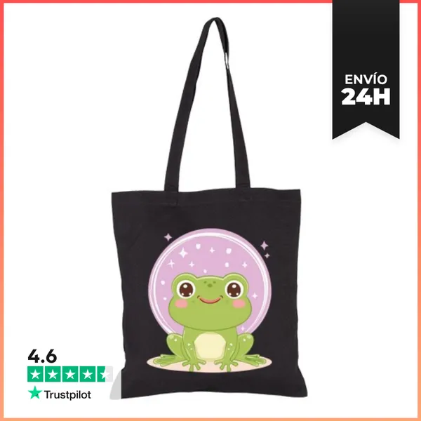 Bolsa De Tela Rana Kawaii Verde LaTostadora