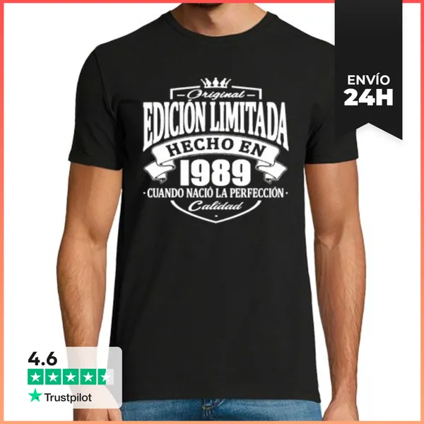 Camiseta Hombre Clásica Año De Nacimiento 1989 LaTostadora