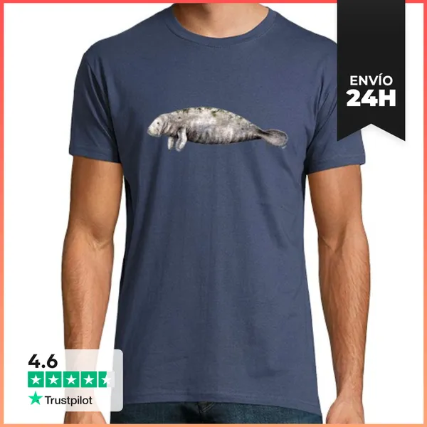 Camiseta Hombre Clásica Camiseta Manati (Trichechus Manatus)