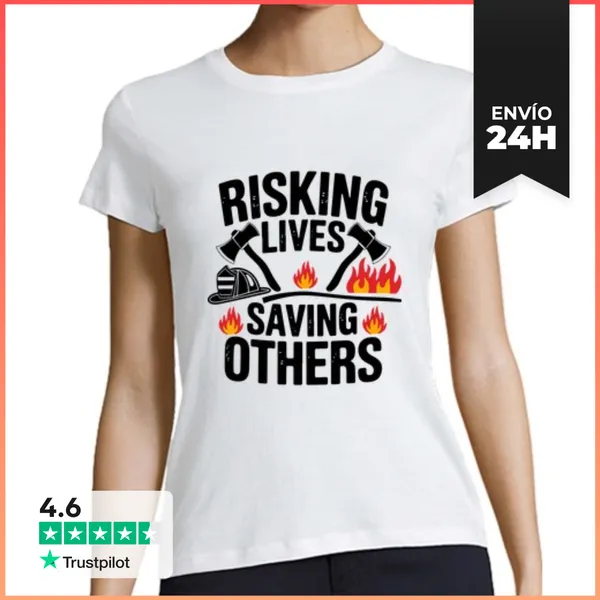 Camiseta Mujer Clásica Arriesgar Su Vida Para Salvar A Los Demás