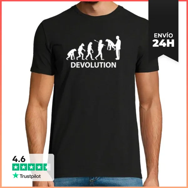 Camiseta Hombre Clásica DEVOLUTION I (on Black) LaTostadora