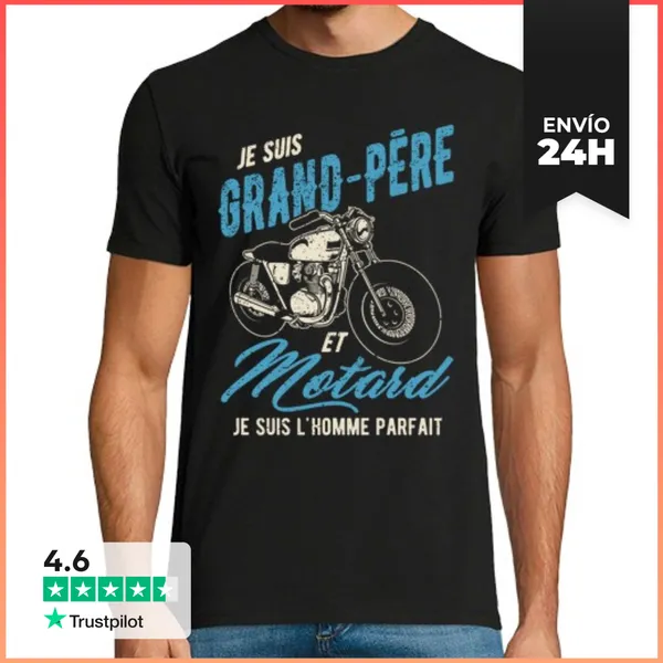 Camiseta Hombre Clásica Cita De Abuelo Y Motociclista LaTostadora