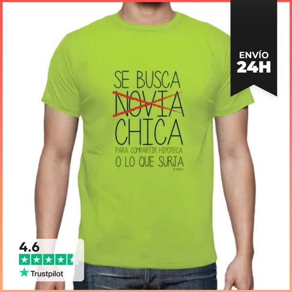 Camiseta Hombre Clásica Se Busca Chica Para Compartir Hipoteca