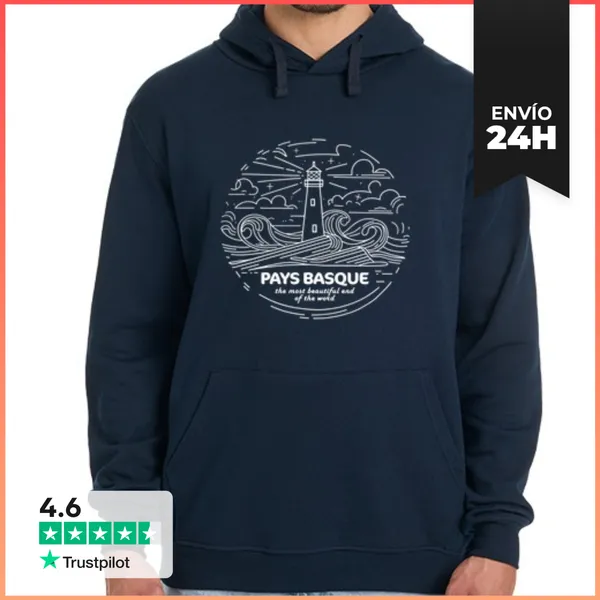 Sudadera Unisex Con Capucha Orgullo País Vasco Euskadi Biarritz
