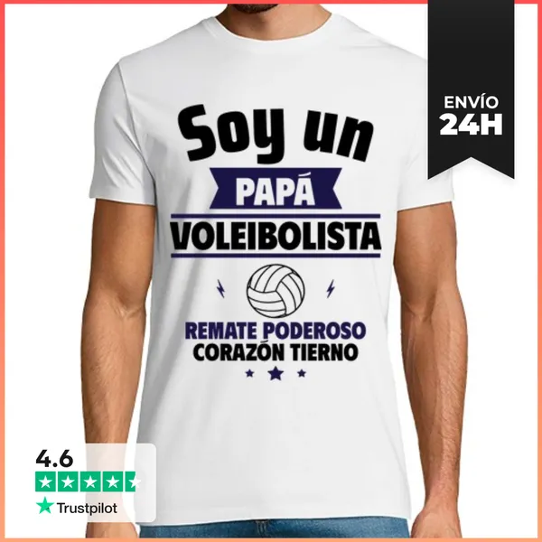 Camiseta Hombre Clásica Soy Un Papá Voleibolista,volleyball