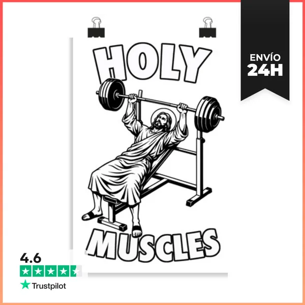 Póster Vertical Músculos Sagrados - Gimnasio De Jesús - Sátira