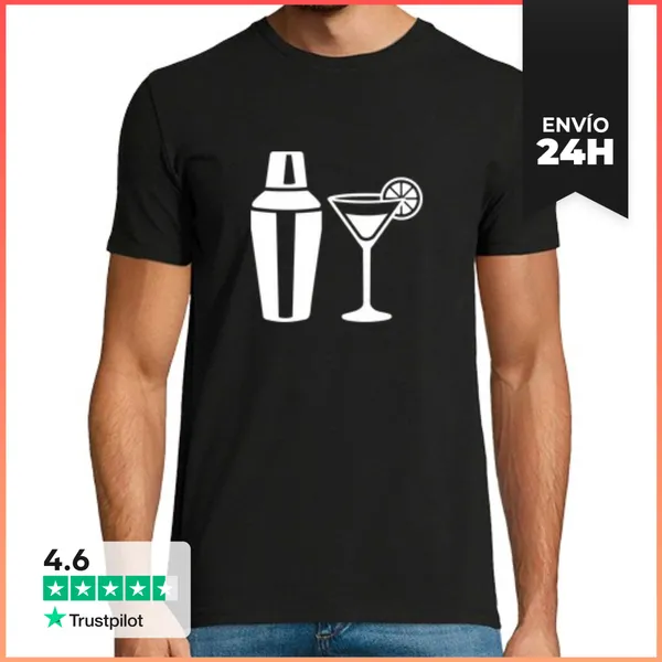 Camiseta Hombre Clásica Vaso Coctelera LaTostadora