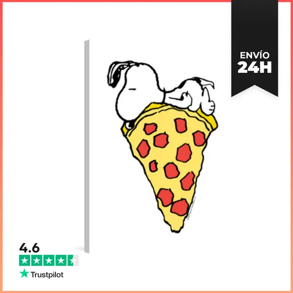 Lienzo Vertical Snoopy Casa Es Pizza Vintage LaTostadora